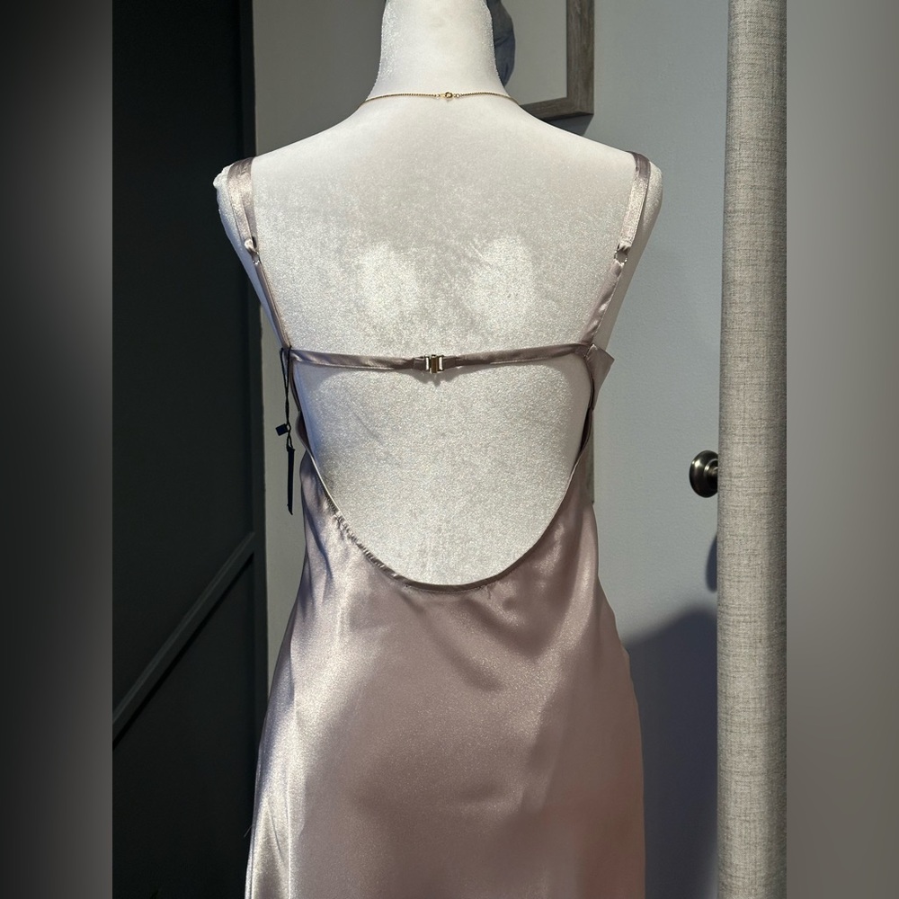 Zara Strapless Satin bridesmaid Backless Dress in Mauve - Picture 5 of 6